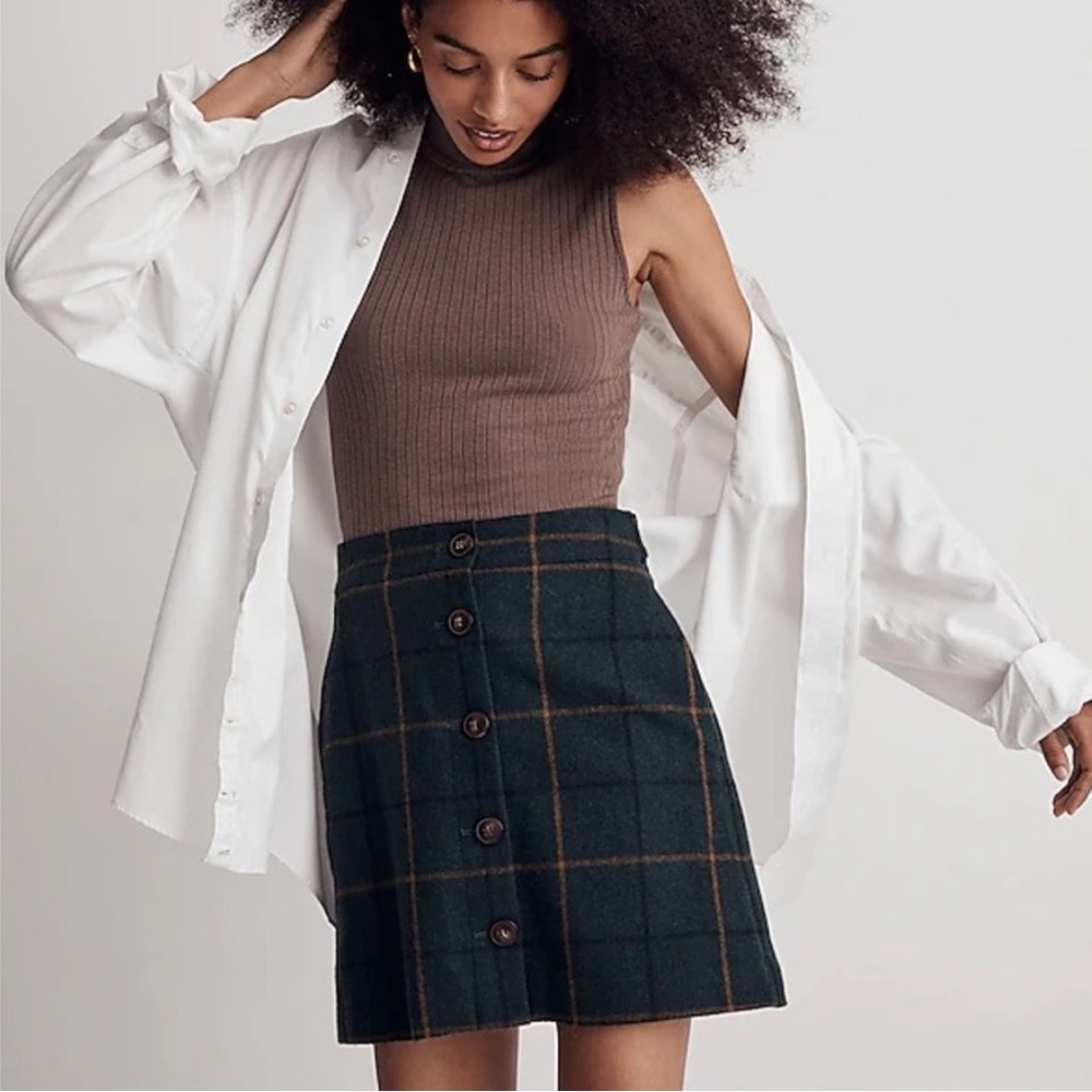 Madewell wool button-front mini skirt